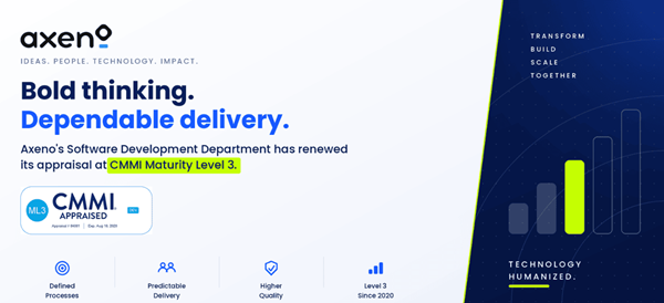 Axeno Consulting's Software Development Department Renews Its CMMI Maturity Level 3 Appraisal